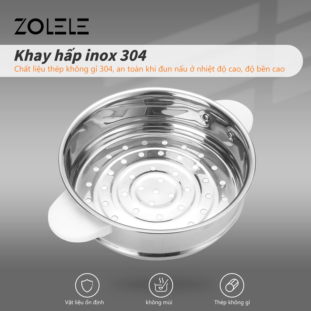 Nồi lẩu điện đa năng ZOLEL ZC301 1.6L 600W chức năng nấu lẩu chiên xào hấp luộc