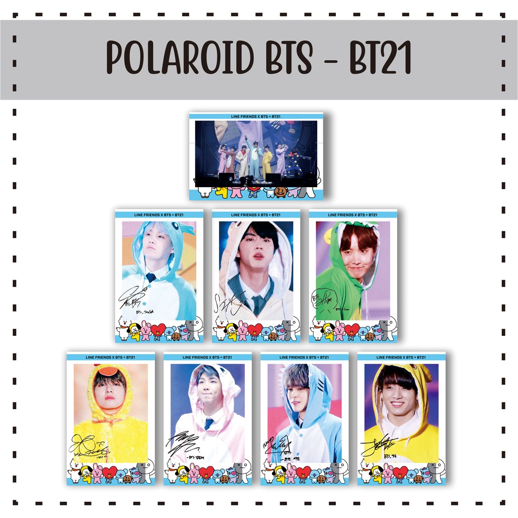 Polaroid Thẻ Hình Kpop Bts Bt21 Phiên Bản Ttd All Member