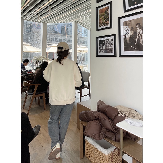 Xiaozhainv Áo sweater tay dài dáng rộng in chữ thời trang Hàn Quốc dành cho nữ | BigBuy360 - bigbuy360.vn