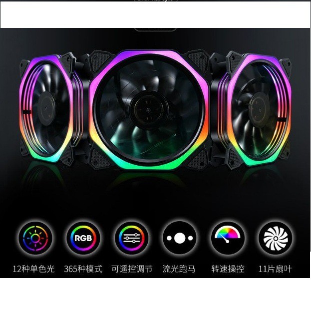 Quạt tản nhiệt Coolmoon Led RGB Symphony  2019- M22 Tặng kèm vít