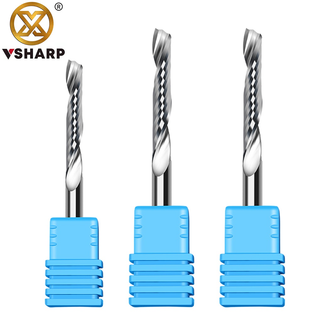 Vsharp 1 Mũi Khoan Xoắn Ốc 3.175mm 4mm Bằng acrylic Khắc Gỗ mdf bits