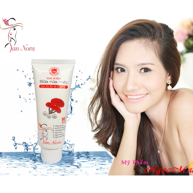 Sữa rửa mặt dưỡng chất Linh chi đỏ và Collagen SAN NORA - 75ml