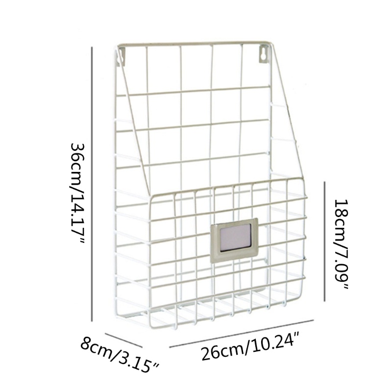 AOTO Mail Organizer Wire Basket Wall Mounted Magazine File Holder Hanging Document Foyer Storage Shelf