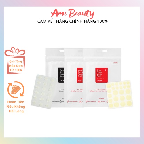 Miếng dán mụn Cosrx Ance Pimple đỏ giảm mụn sưng bọc / Clear Fit Master Patch đen che mụn tàng hình