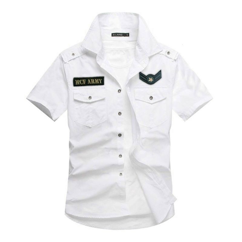 áo sơ mi Nam ngắn tay, cầu vai ,có 2 túi,phối đồ cực ngầu cho anh em (tặng 1 bì đựng thẻ căn cước, cmnd) | BigBuy360 - bigbuy360.vn
