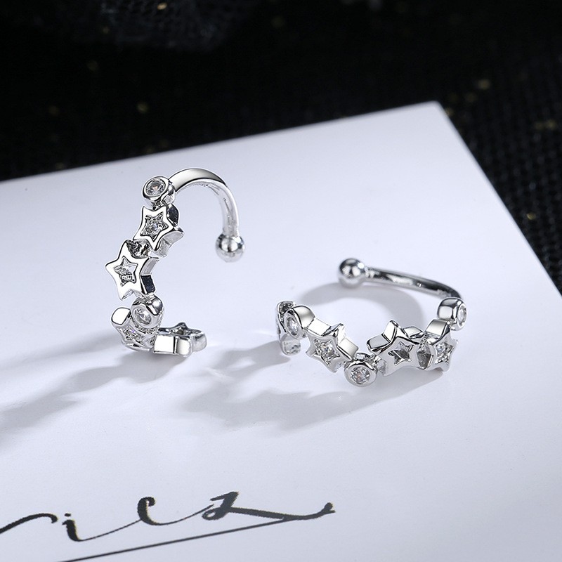 Khuyên Tai Kẹp Vành Tai Hình Dải Ngôi Sao Không Cần Bấm Lỗ EC20