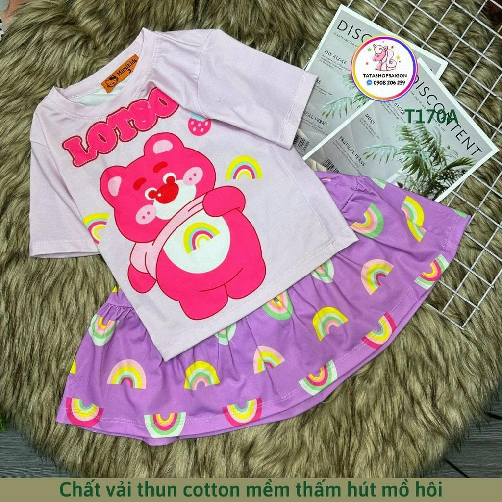 T170 Set bộ váy bé gái size đại chất cotton mặc mát [22 40kg]