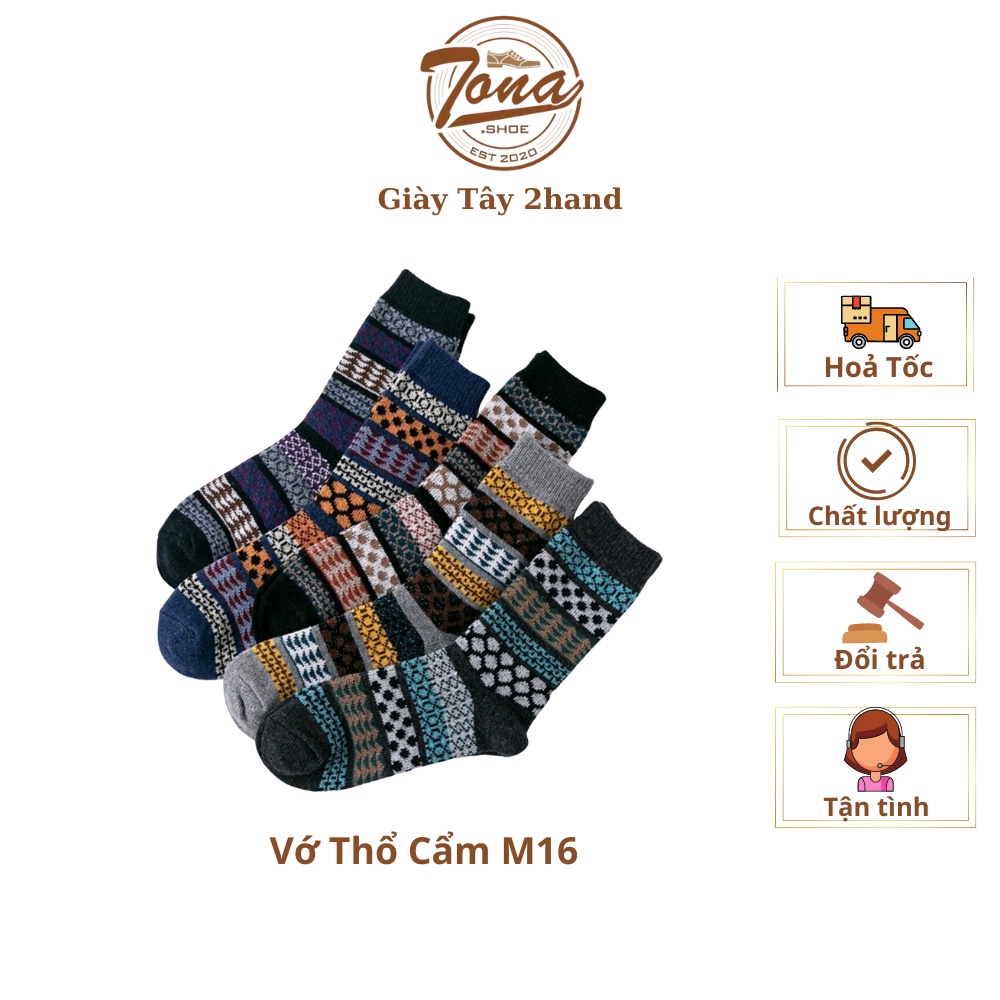 [TonaShoe] Tất Thổ Cẩm Vintage Cổ Cao Đủ Màu M16