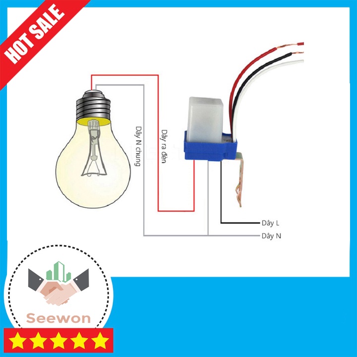 - Thiết bị cảm biến ánh sáng gắn vào bóng đèn, tự bật khi trời tối
