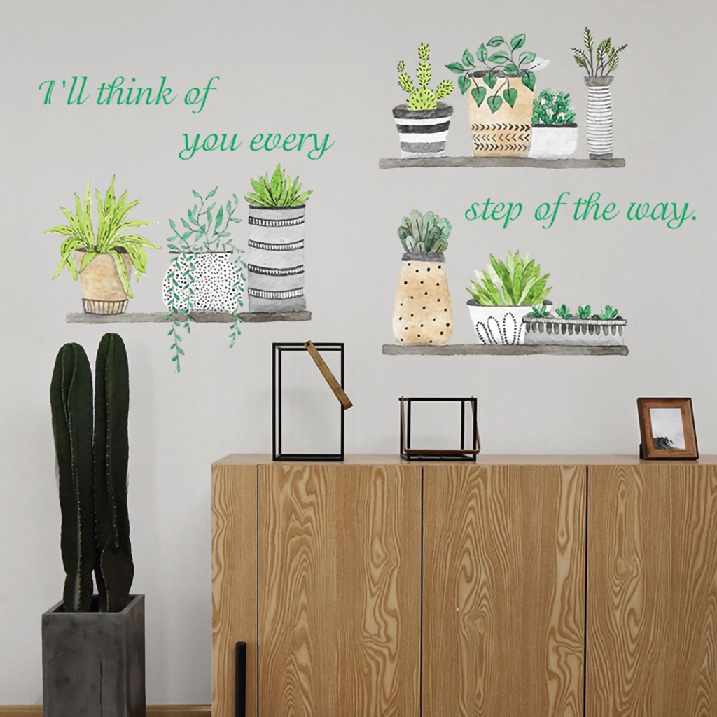 Decal dán tường Bằng Pvc Hình Cây Bonsai Thân Thiện Với Môi Trường Trang Trí Phòng Ngủ