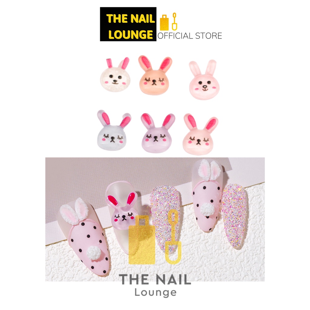 Charm thỏ có tai dễ thương dùng trang trí móng