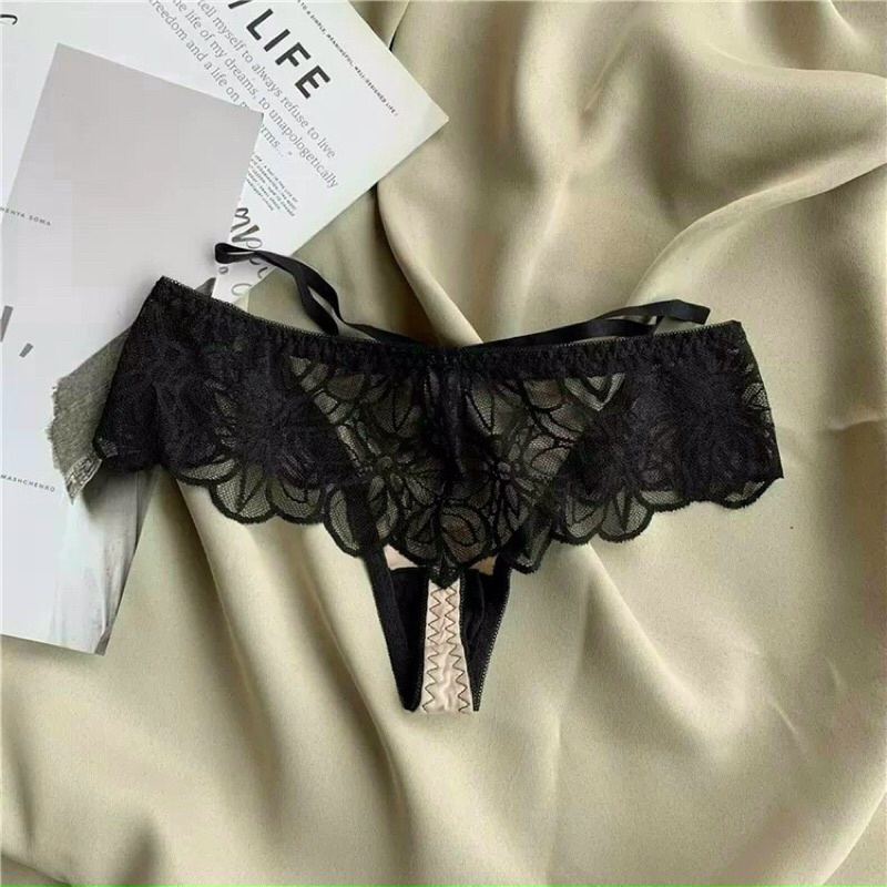 QUẦN LÓT NỮ DÂY CHÉO XINH XẮN CAO CẤP - Quần lót ren nửa mông sexy màu đen trắng da xanh đỏ