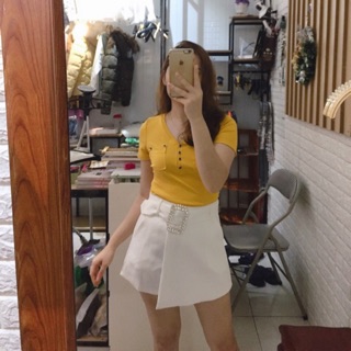 Áo sơ mi lụa cổ đổ