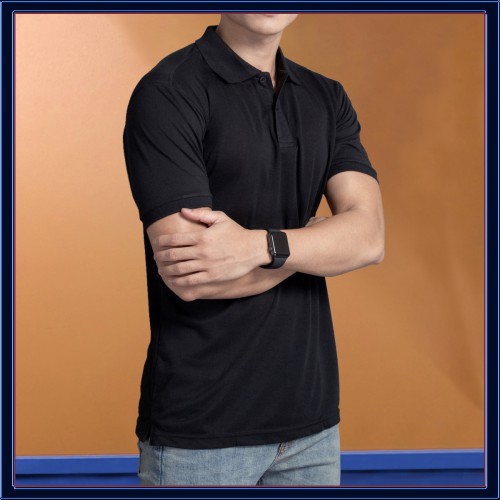 [GIẢM GIÁ SỐC] Áo Thun Nam Ngắn Tay Cổ Bẻ T-Simple (Đen) [NUTTY], Áo Polo Nam Trơn Có Cổ, Cao Cấp | BigBuy360 - bigbuy360.vn