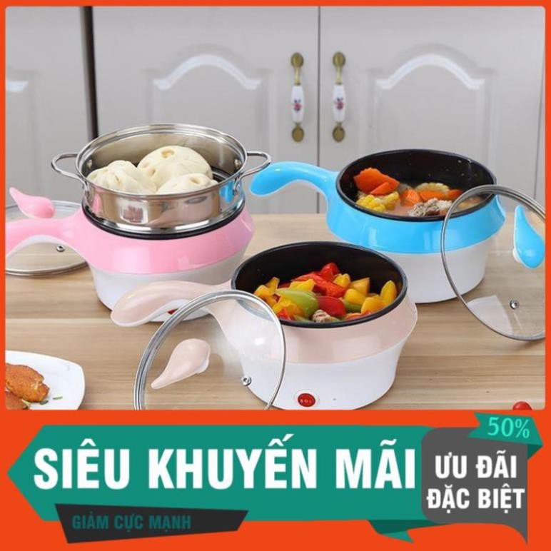 Nồi lẩu hấp mini 2 tầng đa năng chống dính 2 trong 1