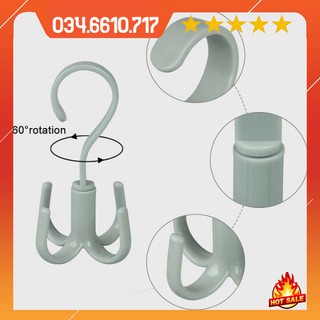 Móc treo đồ 4 chấu xoay 360 độ hình móc câu