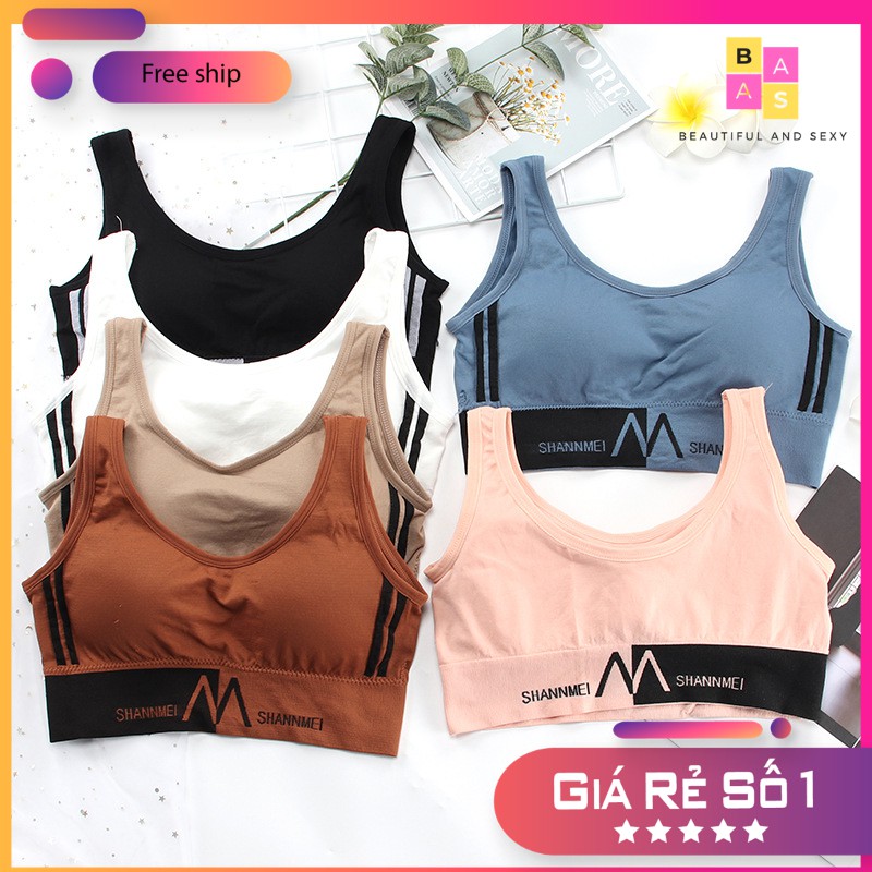 Áo bra croptop phối sọc, áo tập Gym, Yoga BAS029