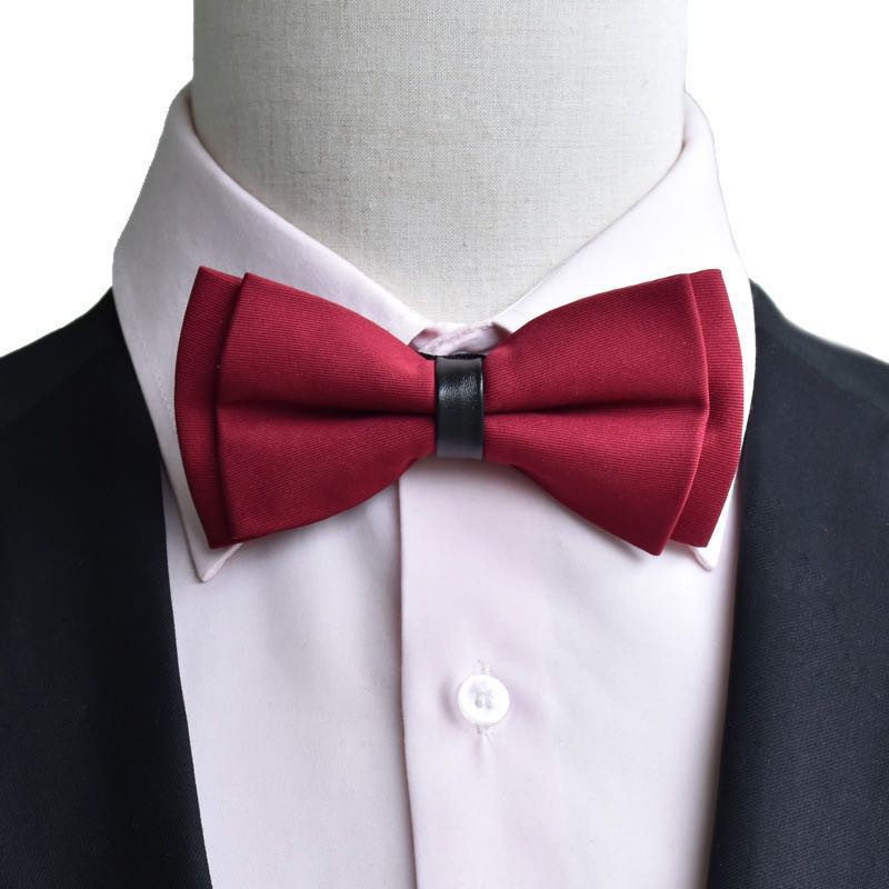 Cà vạt nơ 2 tầng màu trơn thời trang nam tính