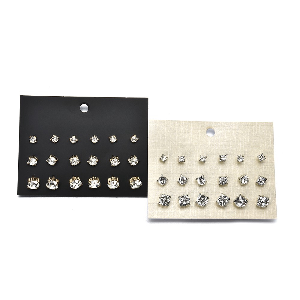 Bộ 9 đôi khuyên tai đính pha lê giả phong cách xu hướng Hàn Quốc thời trang cho nữ