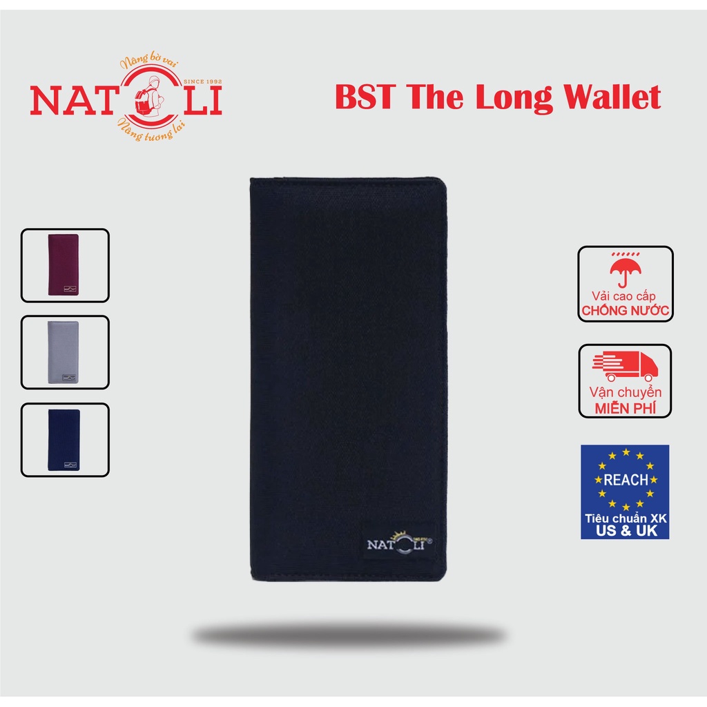 Ví dài nam cầm tay thương hiệu NATOLI nhiều ngăn chống nước sang trọng thời trang - BST The Long Wallet V2