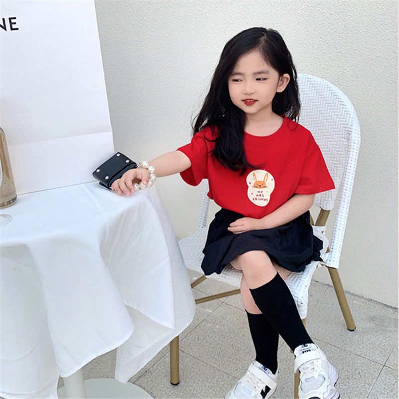 Áo Thun Cotton Tay Ngắn In Họa Tiết Hoạt Hình Thời Trang Mùa Hè Cho Bé Gái