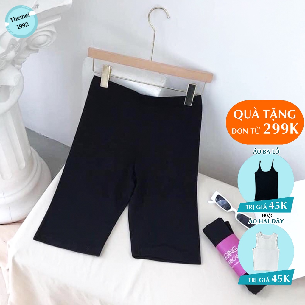 Quần legging lửng đùi nữ THE MEI 1992 cao cấp - Quần legging nữ đùi bó sát mông sexy chất liệu cotton mặc siêu mát