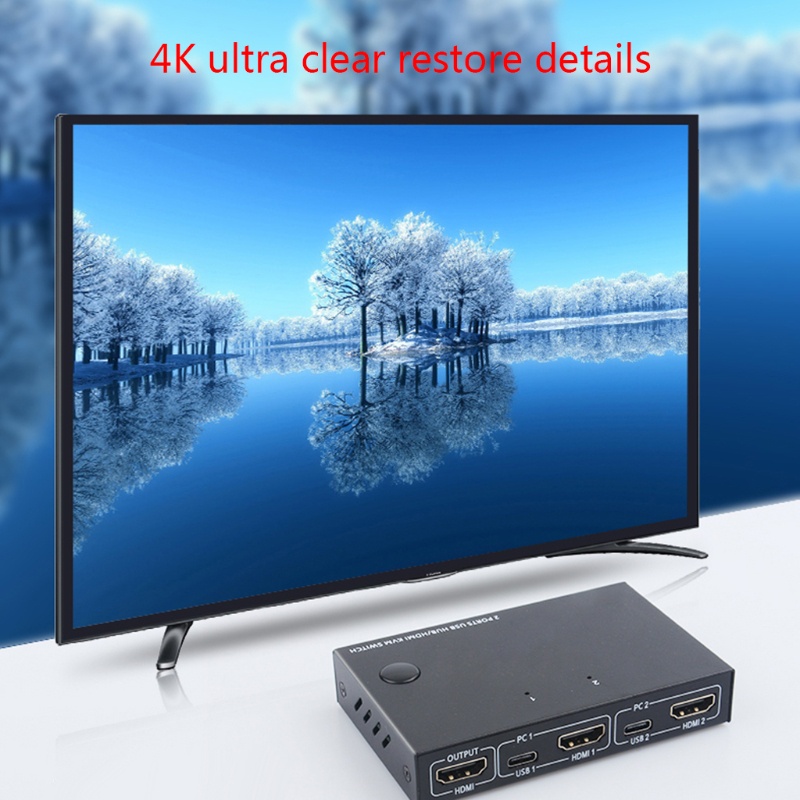 Bộ chia 2 cổng AM-KVM201CC 10Gbps USB KVM Switch chất lượng