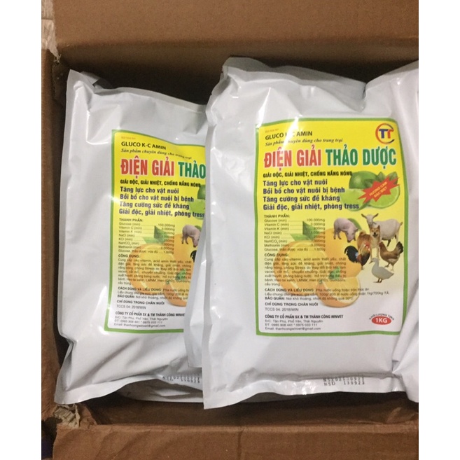 200gr ĐIỆN GIẢI THẢO DƯỢC, chống nóng, bù nước cho chó, mèo, lợn, gà, vịt, trâu, bò, dê,...