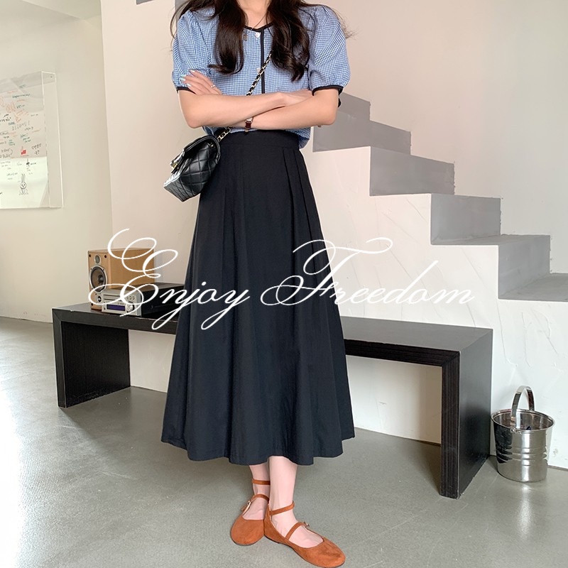 Enjoy Freedom Chân Váy Dài Dáng Chữ A Lưng Cao Thiết Kế Thanh Lịch Cho Nữ