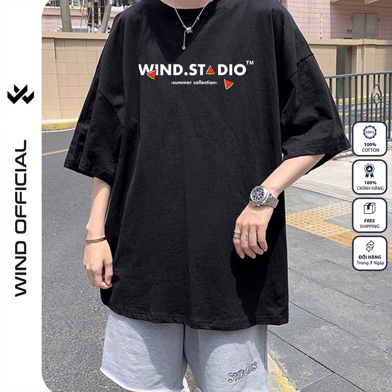 Áo thun tay lỡ unisex form rộng WIIS phông oversize bản Premium Dưa Hấu nam nữ ulzzang