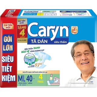 Tã Dán Caryn Size M L 40 miếng tặng 4 miếng