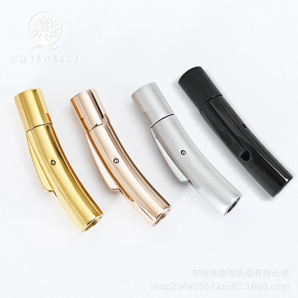 Nút chụp vòng đeo tay - nút dây thép khóa vòng cổ màu đen - NQ Jewelry
