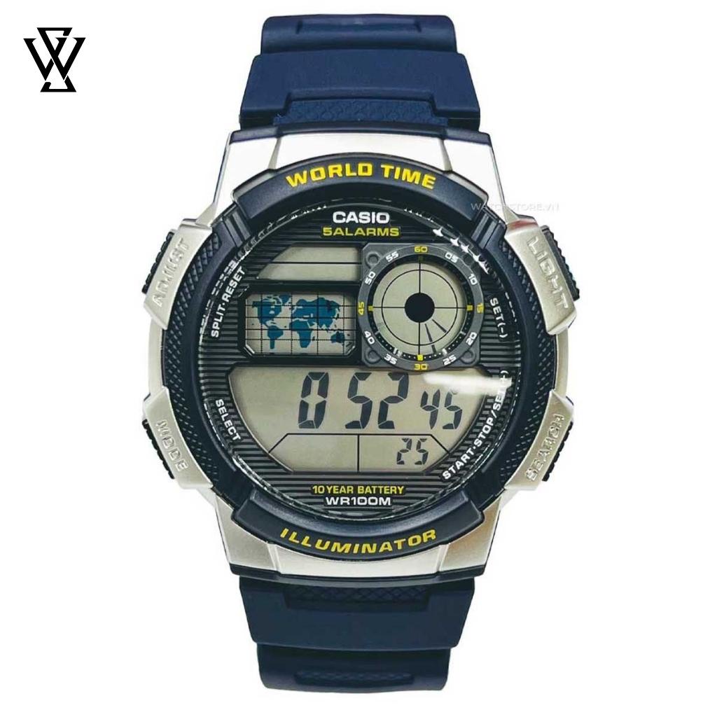 Đồng Hồ Điện Tử Nam Casio WATCHSTORE AE-1000W-2A Thiết Kế Mặt Kính 43.8mm, Dây Đeo Và Vỏ Nhựa Đen Bền Bỉ