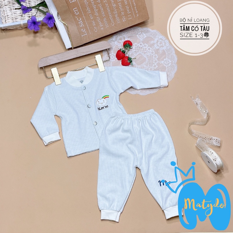 Quần áo sơ sinh bé trai bé gái mùa đông cao cấp chất vải an toàn đồ sơ sinh cho bé Hi Mom cổ tàu SS12