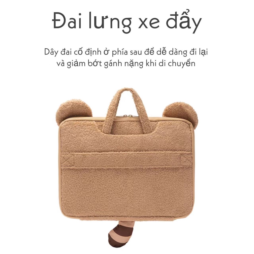 Túi đựng máy tính xách tay 13.3/ 14.1/ 15.6 inch hình gấu teddy phong cách dễ thương