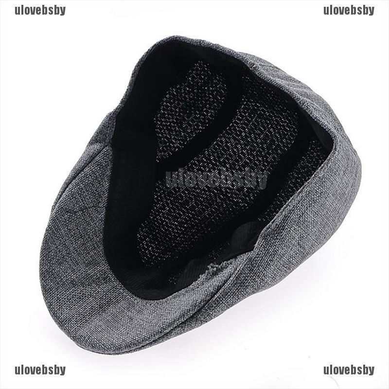 【ulovebsby】Mens Vintage Herringbone Flat Cap Peaked Racing Hat Beret Country G