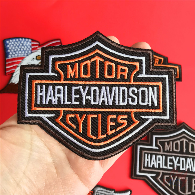 Miếng vá ủi thêu họa tiết xe mô tô Harley-Davidson