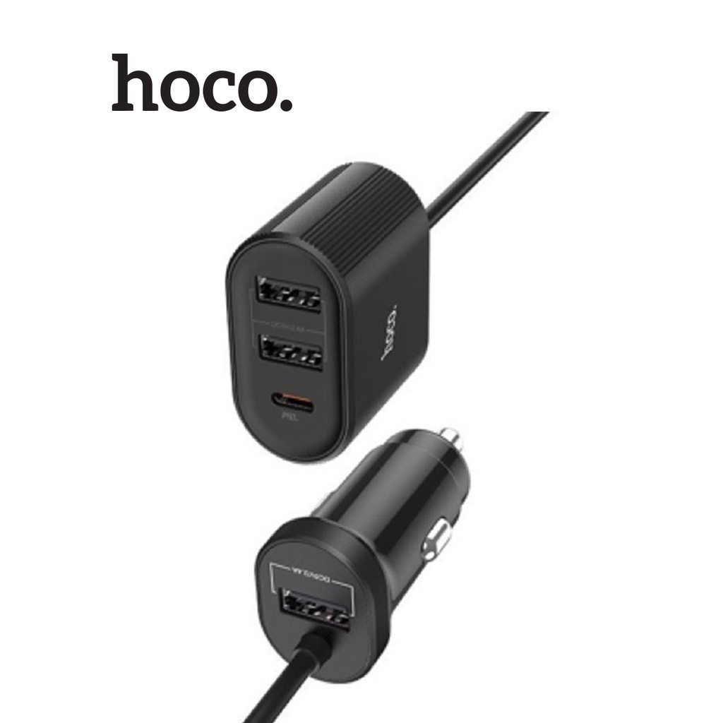 Tẩu sạc điện thoại xe hơi Hoco Z35 kèm đầu sạc phụ đi kèm với đèn LED đầu ra 3 USB