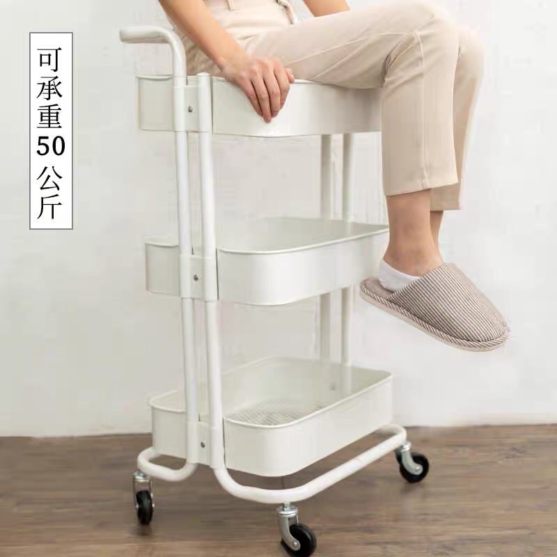 Kệ kéo 3 tầng đa năng chuyên dụng trong spa, nails có bánh xe đi chuyển chắc chắn