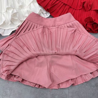 chân váy 2 tầng dập ly xoè