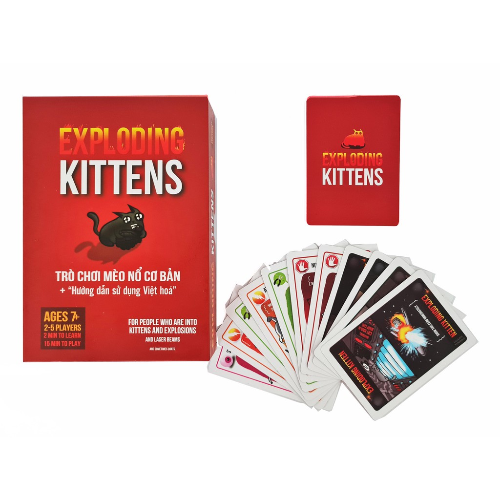 [COMBO 2 IN 1] Trò chơi thẻ bài chiến thuật hấp dẫn Mèo nổ + UNO bản Việt hóa