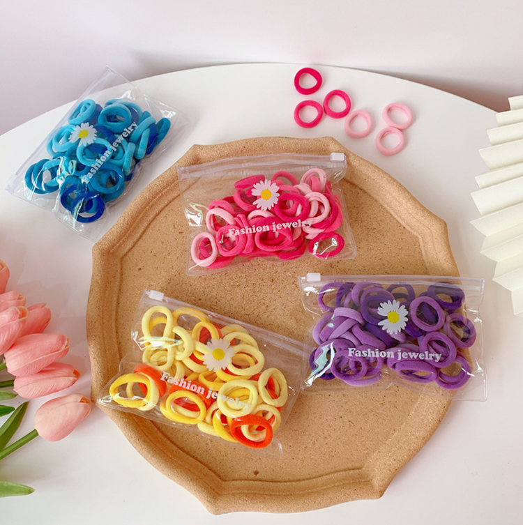 Túi 50 dây thun buộc tóc nhiều màu sắc xinh xắn cho bé