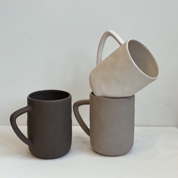 Cốc gốm uống cafe men lỳ phong cách tối giản_vintage_ sử dụng gia đình, quán cafe