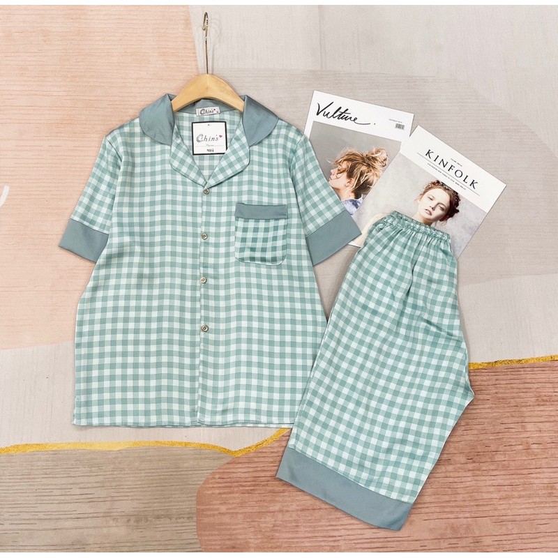 Đồ Bộ Lụa Pijama Quần Lửng Họa Tiết Mới | BigBuy360 - bigbuy360.vn