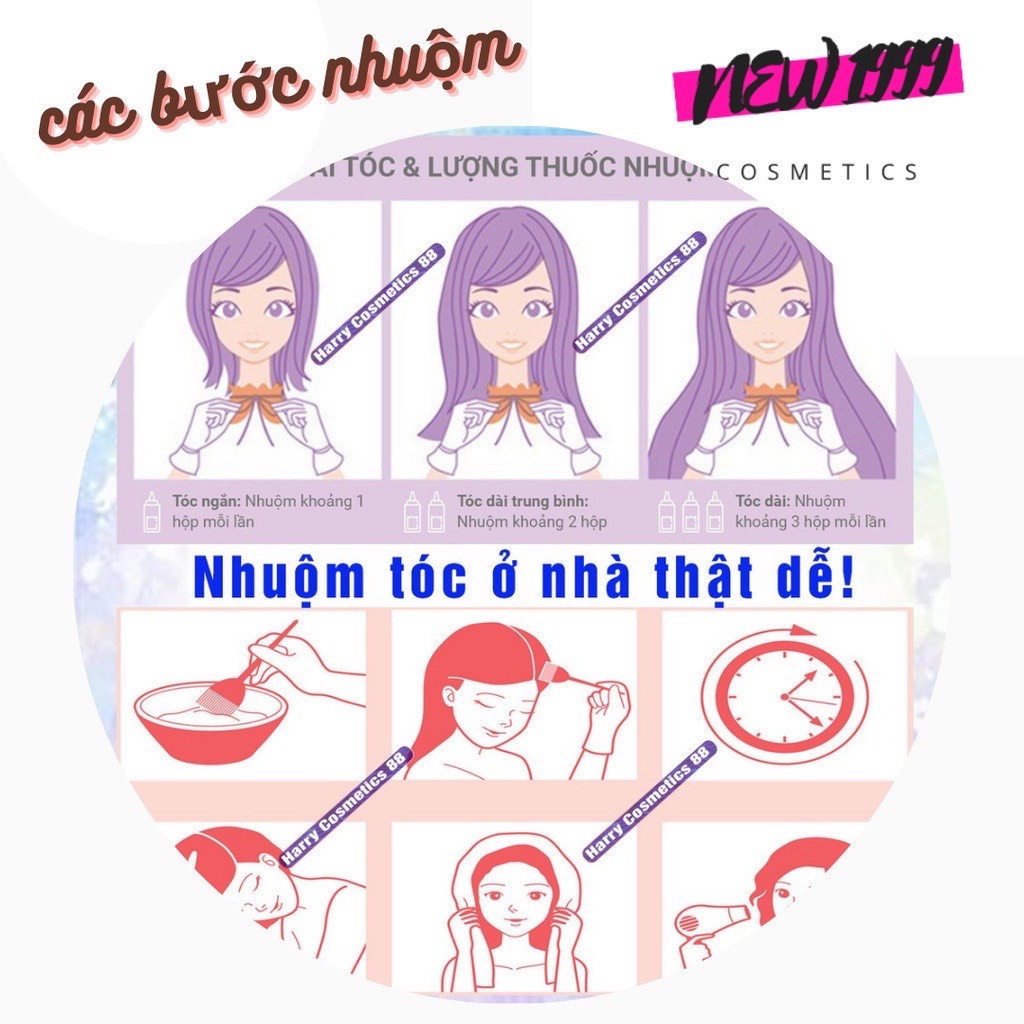 Thuốc nhuộm tóc màu xanh dương xanh rêu đen nâu sữa nâu khói vàng khói NEW1999 kem nhuộm tóc tại nhà nam nữ