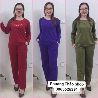 Bộ Nỉ Da Cá Trung Niên Mặc Nhà Cho Mẹ_ Bộ Mặc Thủ Đông