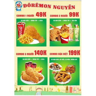 menu a4 giá rẻ. thiết kế theo yêu cầu. in màu ep cứng plastic