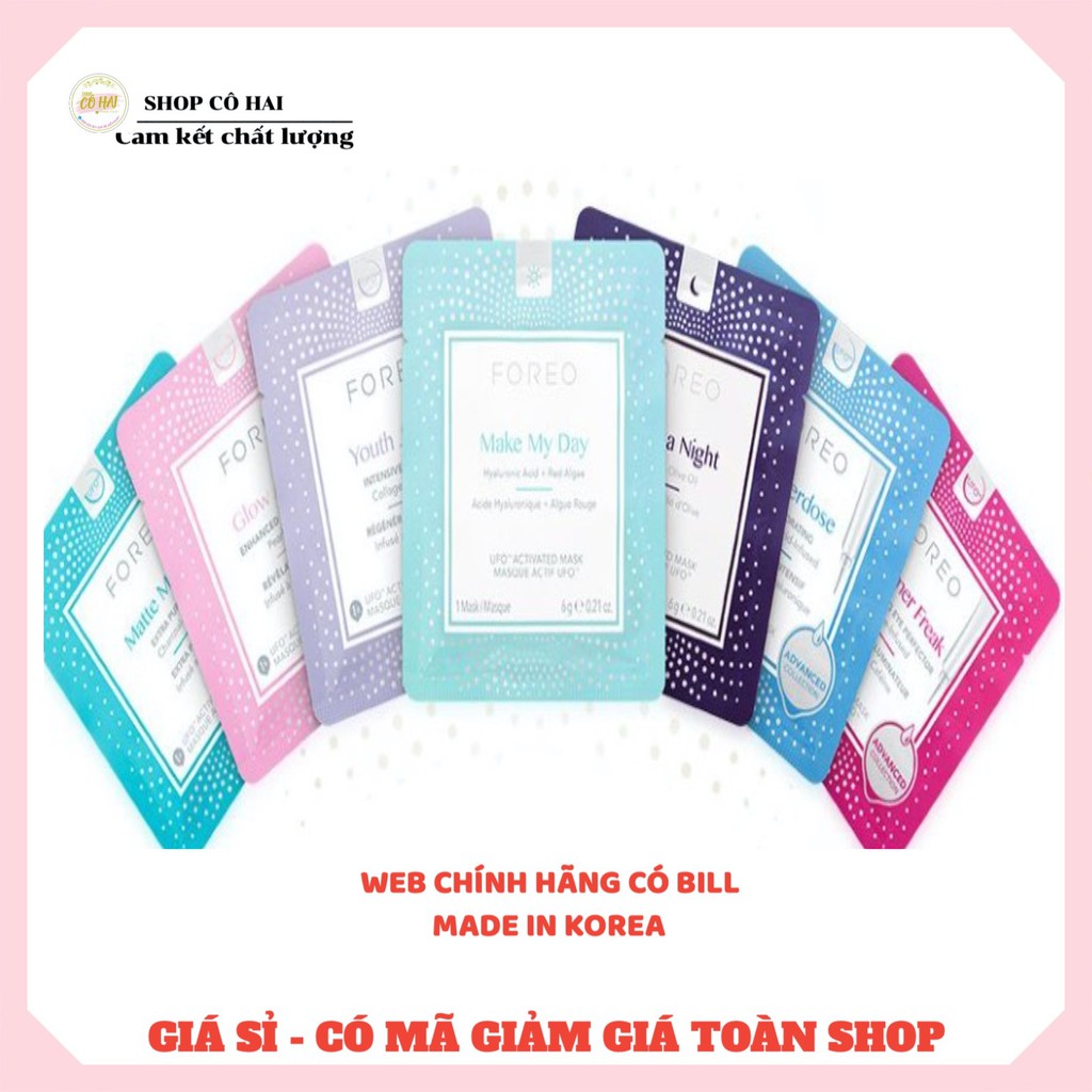Mặt nạ Foreo UFO miếng lẻ có sẵn - Freeship -Mask Ufo chính hãng có bill các loại