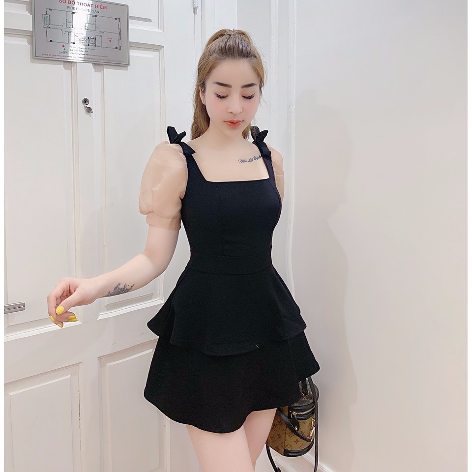 Đầm dự tiệc dáng xòe tay phồng đơn giản mà đẹp sang trọng Cela Dress | BigBuy360 - bigbuy360.vn