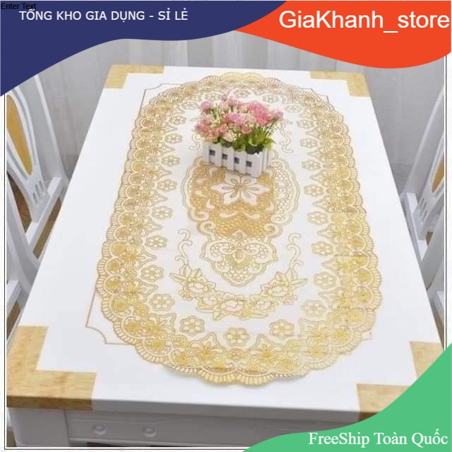 Khăn Trải Bàn-Thảm Trải Bàn Phong Cách Hoàng Gia Sang Trọng Bằng Nhựa Không Thấm Nước Kích Thước 60cm *120cm